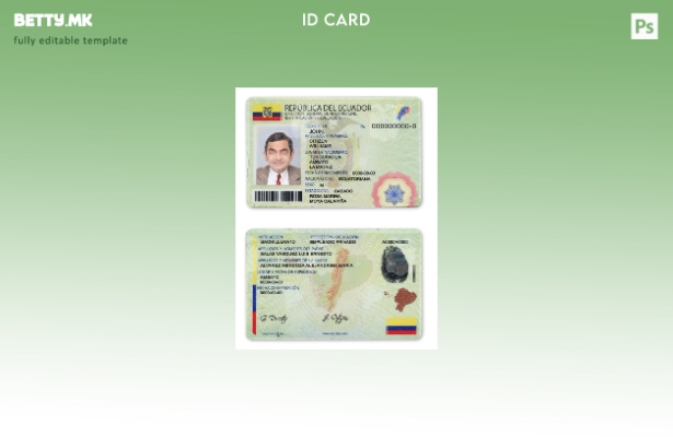 Шаблон за ID на Еквадор во модерен стил